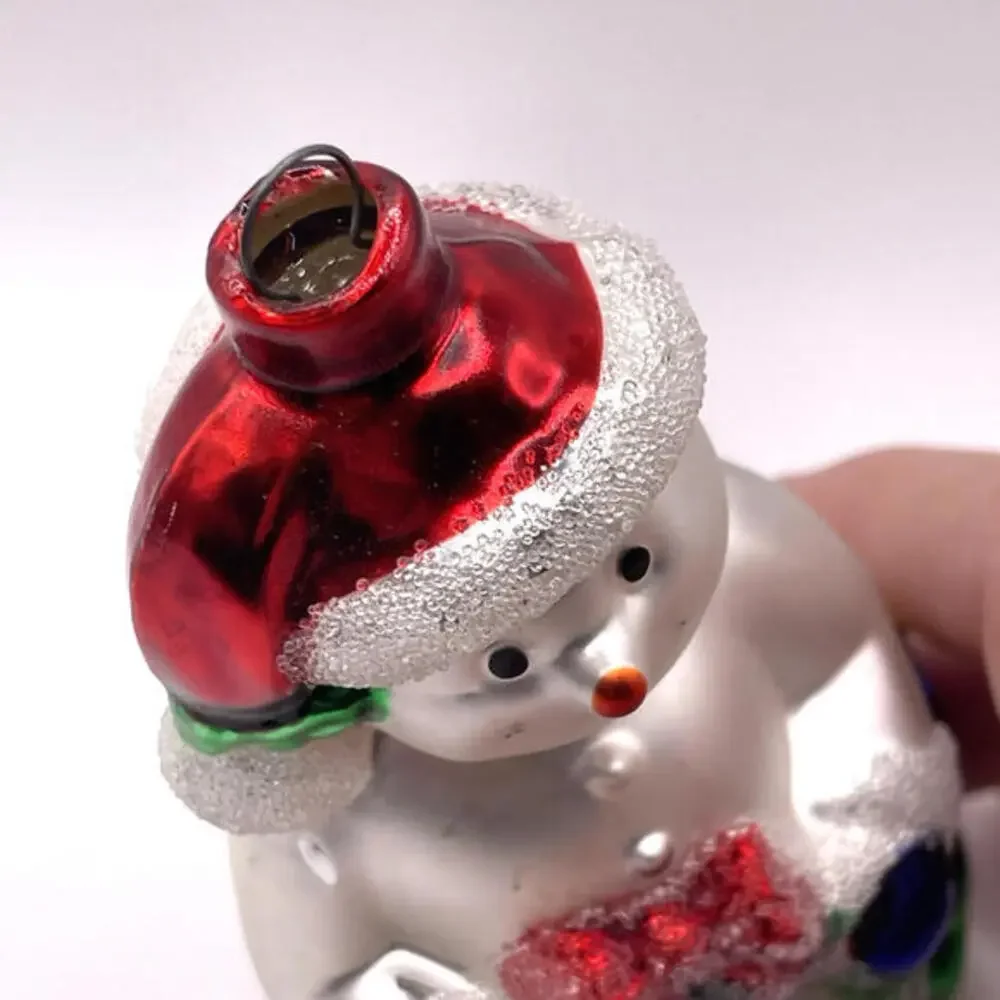 Snowman Wreath Gifts Glass Christmas Ornament 4